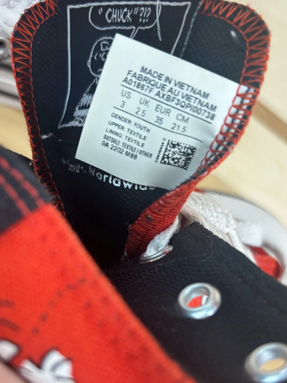 Converse Red Peanuts Graphic High Top Sneakers